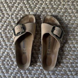 Birkenstock Madrid Big Buckle Nubuck Leather Almond
